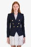 Balmain Navy Wool Blazer with Gold Buttons Size 36