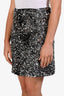 Weekend Max Mara Black Silver Sequined Mini Skirt Size M