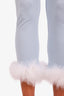 Sleeper Blue/White Feather Trim Leggings Size S