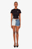 IRO Blue Denim Two Tone Mini Shorts Size 26