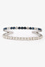 Miu Miu Silver Tone Faux Pearl Crystal Detail Double Headband