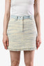 Sandro Denim Tweed Fray Hem Mini Skirt Size 36