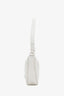 Prada Cream Leather Logo Triangle Mini Shoulder Bag