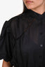 Frame Black Ramie Lace Puff Sleeve Mini Dress Size L