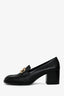 Salvatore Ferragamo Black Leather Gold Gancini Buckle Loafer Size 37