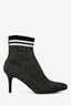 Stuart Weitzman Gold Glitter Sock Ankle Boots Size 7.5