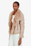 Yves Salomon Pink Lamb Leather and Shearling Reversible Jacket Size 34