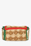 Gucci 2019 Raffia Pink/Green Trimmed Marmont Bag