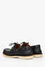 Gucci Navy Blue Leather Web Detail Boat Shoes Size 7.5 Men's