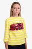 Hermès Yellow Striped Cotton Red 'Linstrvtion' T-Shirt Size 36