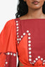 Johanna Ortiz Orange Cotton Long Sleeve Cut-Out Sundress Size 2