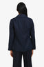 'S Max Mara Navy Linen Single-Breasted Blazer Size 2