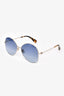 Max Mara Blue Lens Tortoise Sides Rounded Sunglasses