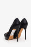 Jimmy Choo Black Sequin Round Toe Platform Heels Size 36.5