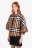 Burberry Brown Novacheck Quilted Cape One Size