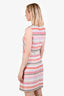Missoni White/Pink Zig Zag Sleeveless Dress Size 44