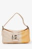 Fendi Pink/Yellow Colourblock Leather Baguette Shoulder Bag