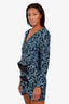 Self-Portrait Blue Sequin Long Sleeve Mini Dress Size 6