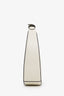 Staud White Leather Mini Moon Bag with Strap