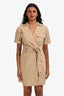 Rails Brown Poplin Belted Shirt Dress Size XS