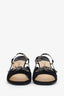 Pre-loved Chanel™ Black Suede Open Toe Logo Heels Size 38.5