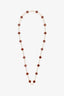 Van Cleef & Arpels 18K Yellow Gold Carnelian Vintage Alhambra 20 Motifs Necklace
