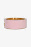 Gucci Pink Enamel Gold Tone Interlocking GG Bracelet Size S