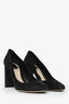 Escarpins Christian Dior noirs en daim matelassé cannage, pointure 40,5