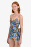 Zimmermann Purple Multicolour Linen Silk Blend Romper Size OP