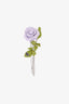 Prada Purple/Green/Silver Enamel Flower Brooch