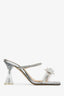 Mach & Mach Silver/Clear PVC Crystal Embellished Heels Size 37