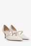 Jimmy Choo White Patent Leather Pearl Heels Size 36