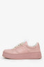 Gucci Pink Leather GG Supreme Tennis Sneakers Size 39