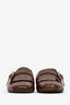 Prada Brown Leather Fringe Slip On Flats Size 37