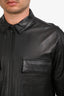 Frame Black Lamb Leather Modern Short Sleeve Zippered Shirt Size S Mens