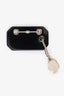 Pre-loved Chanel™ Black Resin Coco Train Ticket Brooch With Charm