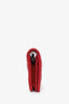 Gucci Red Chevron Leather GG Marmont Card Case Wallet