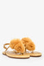 Ulla Johnson Yellow Leather Appliqué Espadrille Sandals Size 37