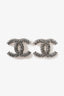 Pre-loved Chanel™ Silver Tone Metal Crystal CC Stud Earrings