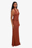 Meshki Brown Lace Halter Top + Maxi Fitted Skirt Set Size S
