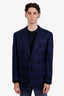 Cesare Atolini Blue/Black Plaid Single Breasted Blazer Size 56 Mens