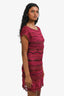 Missoni Dark Fuchsia Metallic Zig Zag Midi Dress Size S