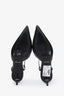 Celine Black Leather Pointed Toe Kitten Heels Size 36.5