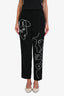 Moschino Black Wool Embroidered Tapered Pants Size 4