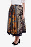 Christian Dior Multicolour Cotton 'La Roue De La Fortune' Pleated Midi Skirt 6