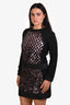 Victoria Beckham Black/Rose Gold Sequins Detail Long Sleeve Dress Size 8