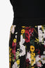 Dolce & Gabbana Black/Multicolour Silk Floral Print Pleated Skirt Size 42