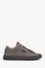 Brunello Cucinelli Taupe Leather Fur Trim Sneakers size 37