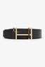 Hermès Black/Navy Leather Reversible H Au Carre Buckle Belt