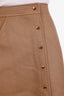 Louis Vuitton Brown/Beige Wool Button Up Midi Skirt Size 36